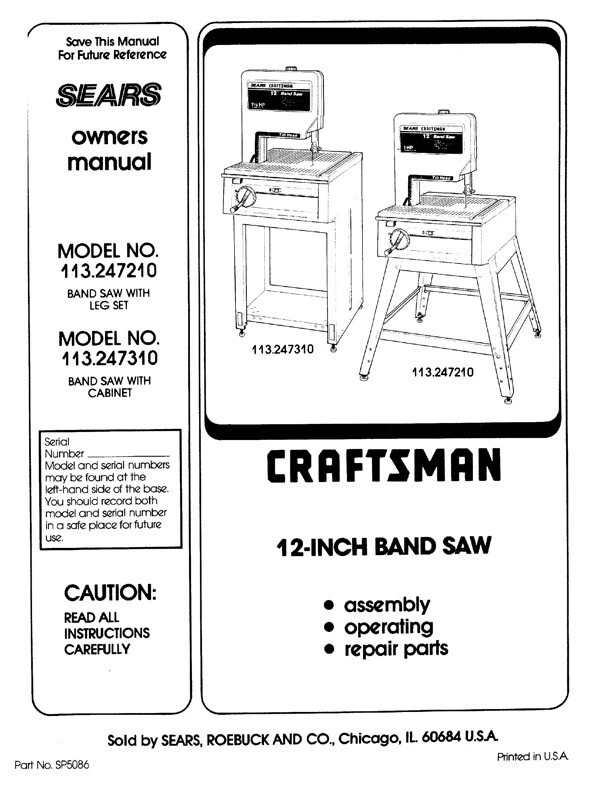 Sears craftsman 2024 12 band saw