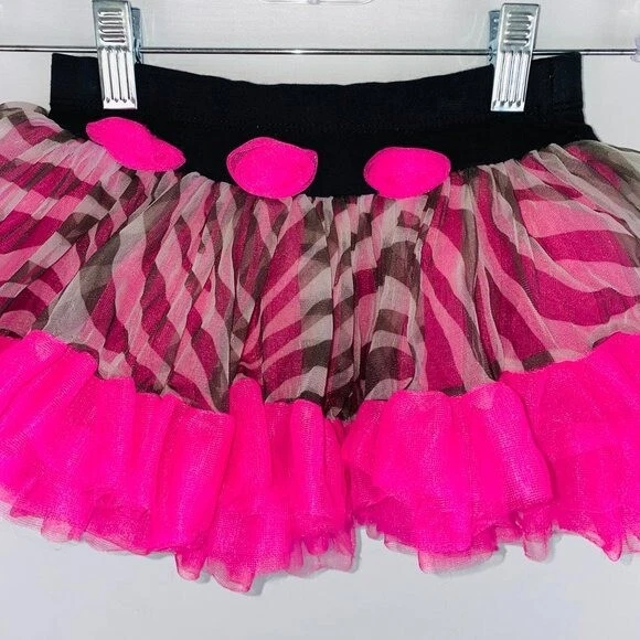 Falda Jona Michelle Niñas Rosa Negra Volantes En Niveles Tutú Falda XS 2T 3T 4T XS Foto 2 de 4