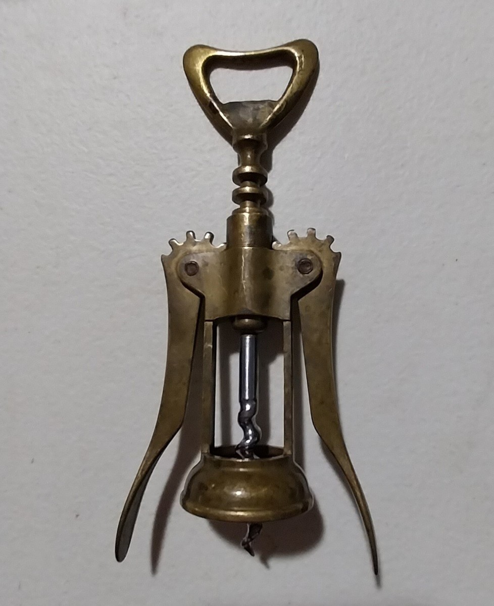 Italy Stylish Brass Bottle Opener Wine Corkscrew 1960s Modern