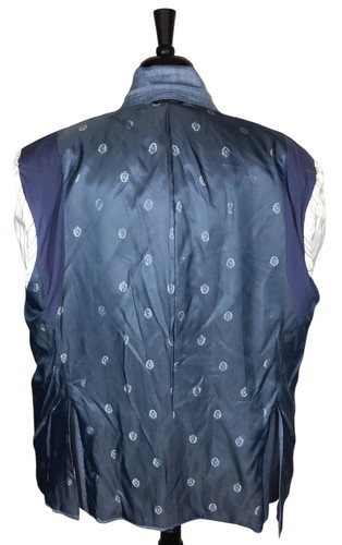 Ralph Ralph Lauren Men Blue Herringbone Wool/Silk/ Sport Coat Blazer 52R - Picture 9 of 12