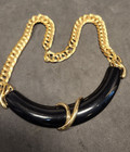 Monet Vintage 1980's Retro Black Gold Choker — photo 1