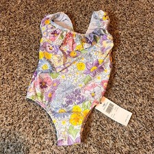Angel Season Floral Swimsuit Ruffle One Piece Swimwear Kids 3T