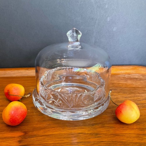 VTG Art Deco Glass Covered Butter Cheese Dish Domed Top 4 1/2" Classic 30s style - Picture 16 of 16