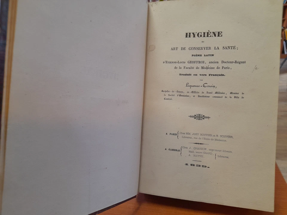 Hygiène ou art de conserver la santé - Poème latin - E.L. Geoffroi - 1839 - Photo 2/3