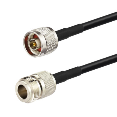 5-Pack RP-N Type Female to Male KSR195 Coaxial Pigtail Antenna Adapter Cable 5m