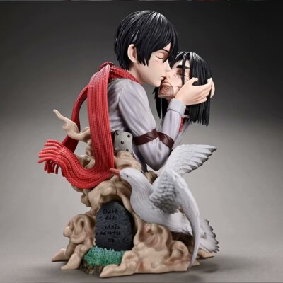 Figurine Attack On Titan Mikasa & Eren, Statue Résine 22 Cm, édition Spéciale 2024 Neuve