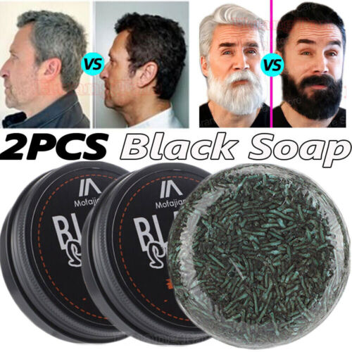 2x Grey Coverage Bar Shampoo Natural Reverse Hair Darkening Soap for Hair Cover