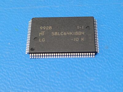 (10 PCS) MT58LC64K18B4LG-10 MICRON Cache SRAM 64KX18 10ns CMOS TQFP100
