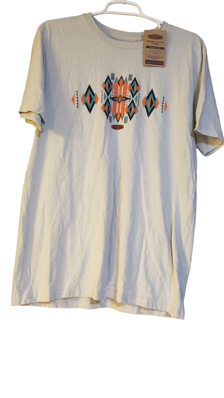 T shirt uomo Keen Diamond nuova con etichetta cotone biologico manica corta taglia M made in USA