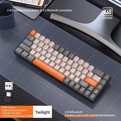 60% drahtlose mechanische Tastatur Bluetooth Dual-Modus Hot-Swap-Mini 68-Keys