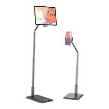  Tablet Floor Stand Holder, Phone Stand for Recording, Adjustable Cell Phone 