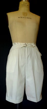 Vtg 1960's WOMEN's SHORTS, Tailored WHITE Polished Cotton by BOBBIE BROOKS, CHIC