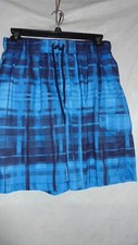 SONOMS, LIFE & STYLE, BLUE CHECK,SWIM TRUNKS.SZ LG. WAIST 38" INSEAM 10 DISPLAY