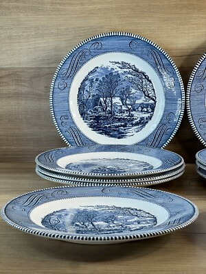 VINTAGE-Currier and Ives-The Old Grist Mill-10 Inches-Dinner