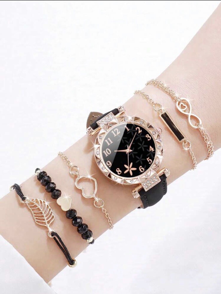 Watch and Bracelet Set Ladies Women Girls Fashion Wristwatch Gift - Main Image