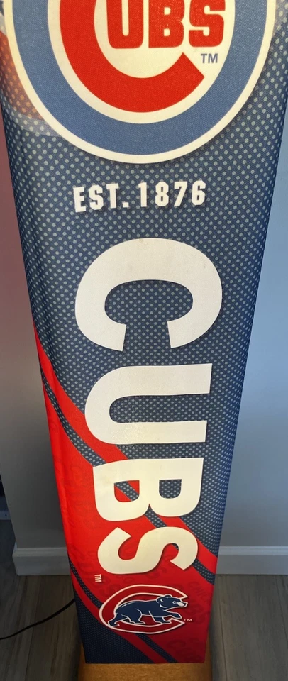 "Lámpara de pie The Bradford Exchange Chicago Cubs tela de 4 lados 60""" Foto 2 de 4
