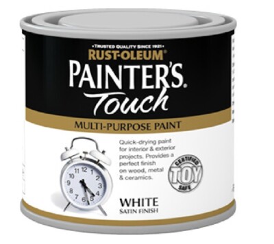 Rust-Oleum White Satin Pinselfarbe Maler Touch Multi-Oberflächen schnelltrocknende Farbe