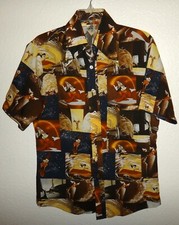 MENS M VINTAGE 70'S KENNINGTON DISNEY FANTASIA MICKEY MOUSE DISCO SHIRT ALL OVER