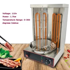 110V Electric Turkish Barbecue Machine 1700W Chicken Shawarma Machine 50-300℃ US