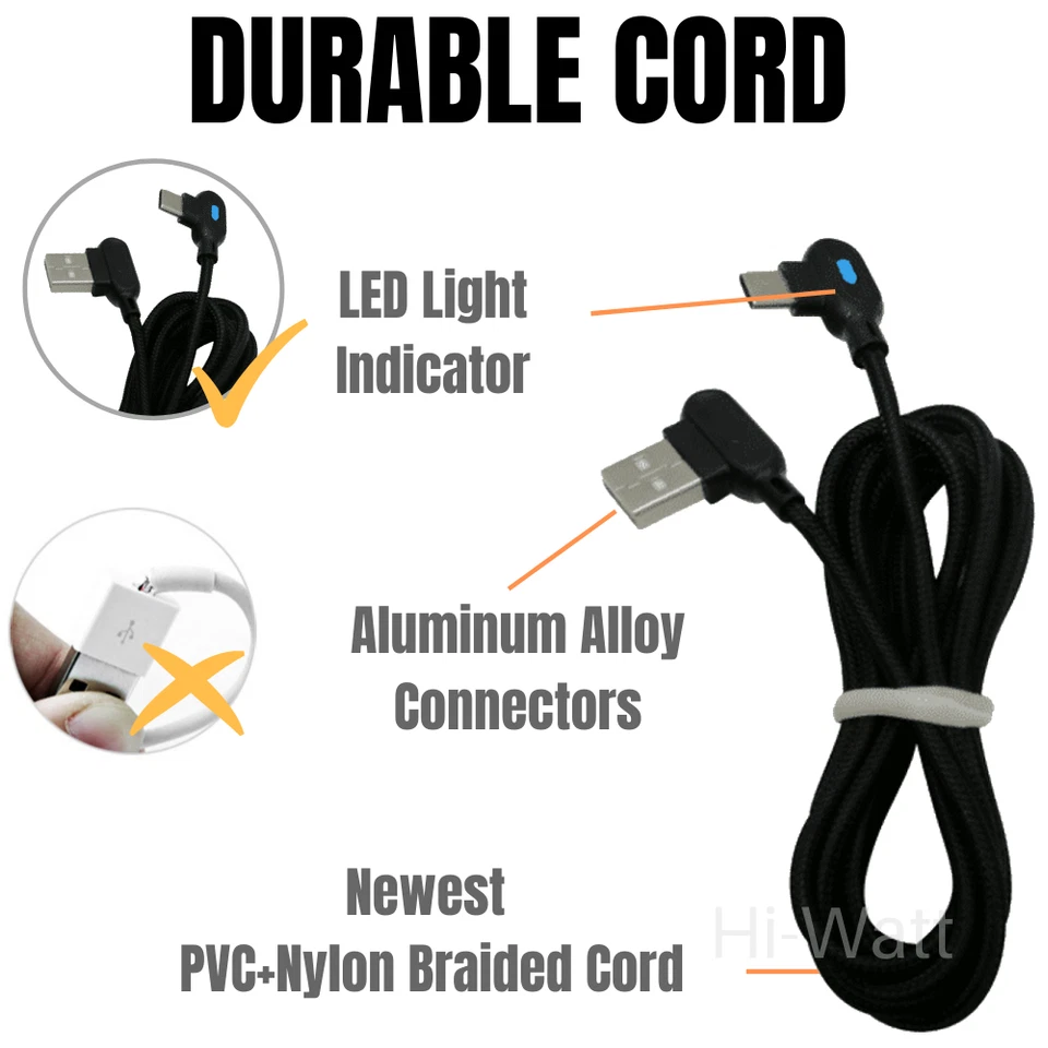 3 Pack Type C To USB A Cable 90 Degree Right Angle Fast Charger Cord For Samsung - Image 2 of 4