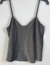 Urban Outfitters Womens Cami Sz M Black Cosmic Sparkle Spaghetti Strap
