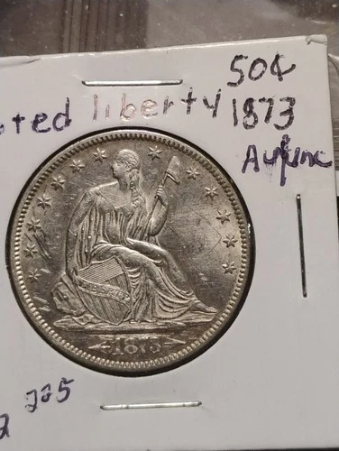 1873 Au Seated Liberty Half Dollar