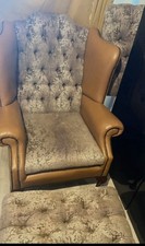 Pair Of Reupholster ed Chesterfield  In Genuine Tan Leather