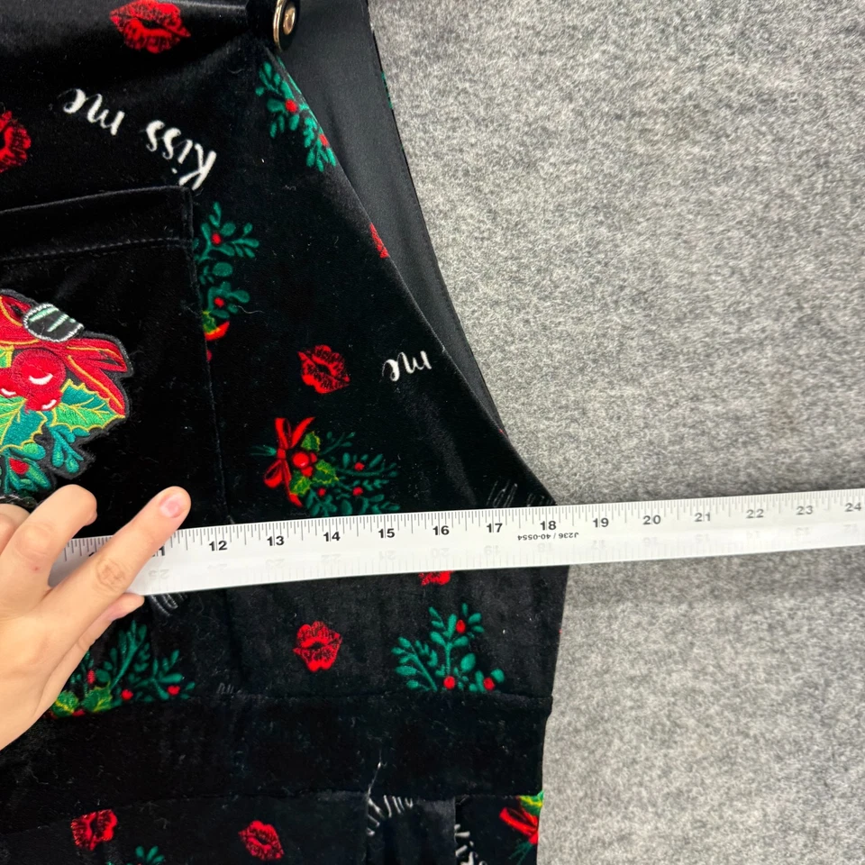 Mono Mujer Sin Marca M Mediano Negro Floral Sin Mangas Terciopelo Navidad Foto 4 de 4