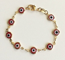 18K Yellow Gold Filled Evil Eye Baby Bracelet - Pulsera de Ojo Para Bebe 5.5"