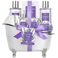 Mother's Day Gift, Spa Gift Basket for Women, 8pcs Lavender Spa Kit Set with ...