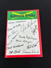 BALTIMORE ORIOLES 1974 TOPPS TEAM CHECKLIST JIM PALMER UNMARKED BASEBALL CARD !