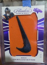 COURTLAND SUTTON 2025 FLAWLESS DOWN & DIRTY NIKE GAME USED LOGO #9/9 ~ BRONCOS🔥