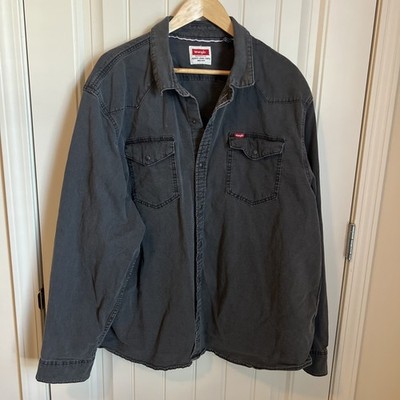 Wrangler Snap Button Down Shirt Dark Grey XXL