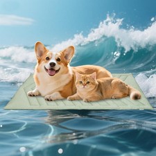 Cooling Mat for Dogs, Q-MAX 0.4 Dog Cooler Blanket for Crate, Summer Dogs Bed...