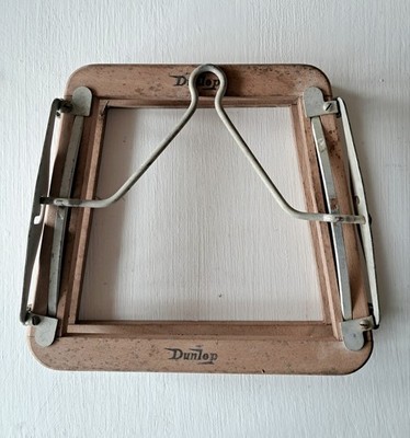 Vintage Dunlop Holz Squashschläger Presse Made In England Patent Nr. 474646