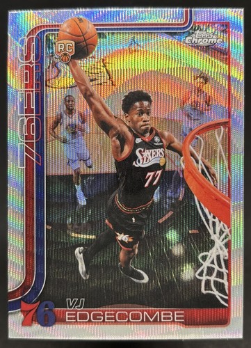 VJ Edgecombe 2025-26 Topps Chrome Update Wave Refractor RC 76ers