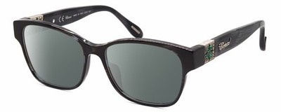 Chopard VCH304S-09MS 23KT Gold Plated Cat Eye Polarized Sunglass Black Grey 54mm