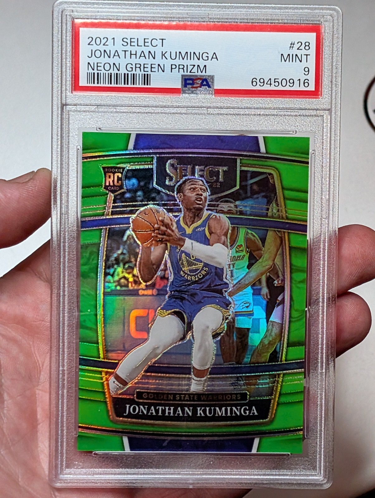 2021-22 Panini Select Jonathan Kuminga #28 Neon Green Prizm /75 (RC) Hawks RC 🔥