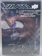 2022-23 UD Black Lustrous Rookie Autograph Kent Johnson Rookie Auto /199