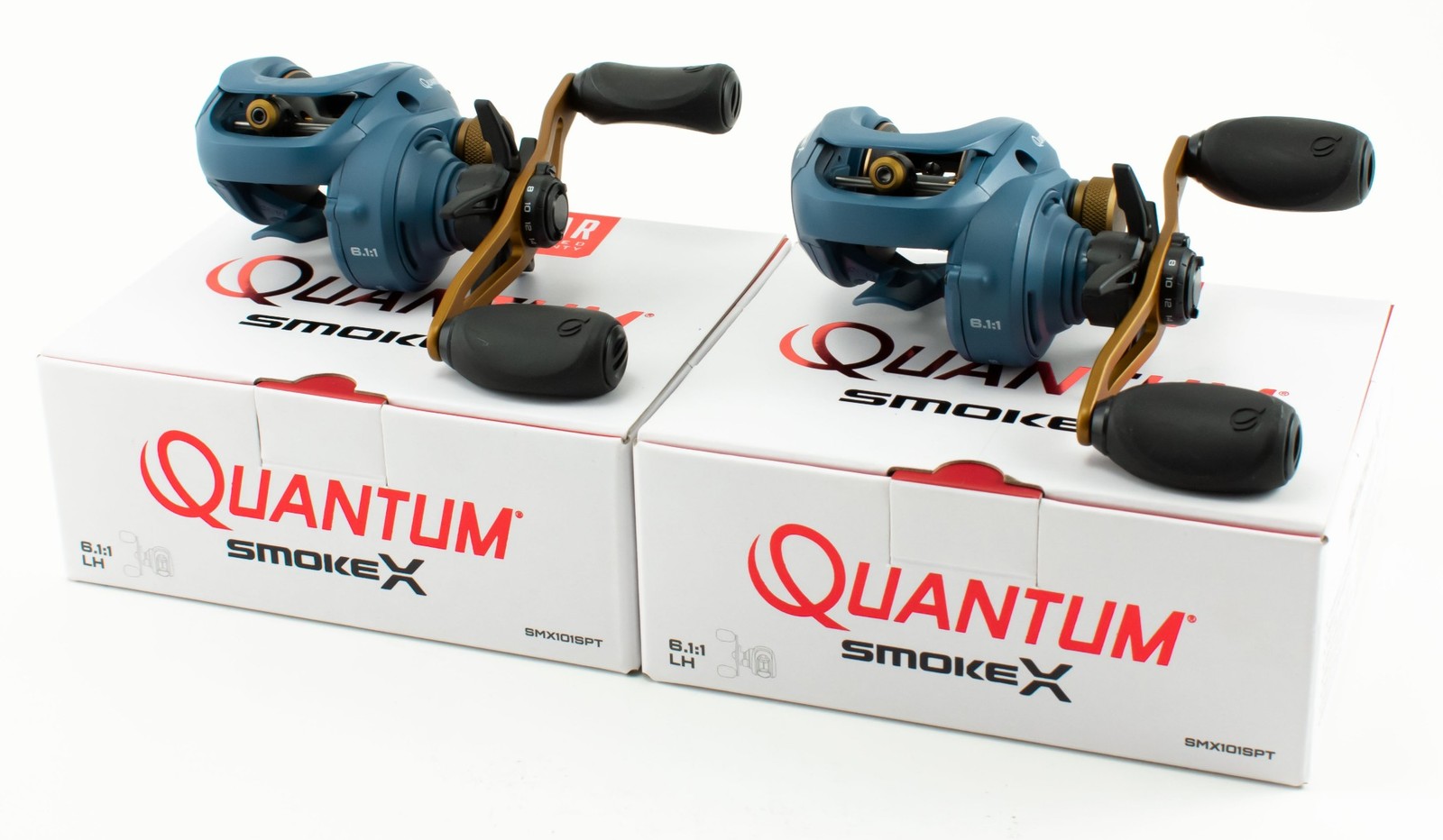 (Lot Of 2) Quantum Smoke X Smx101Spt 6.1:1 Gear Ratio Left Hand Baitcast Reel