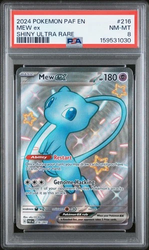 2024 POKEMON PAF EN-PALDEAN FATES SHINY ULTRA RARE #216 MEW EX PSA 8