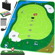 6x5Ft Golf Chipping Mat, Battle Royale Golf Game Set with Hitting Mat, 20 Grip B