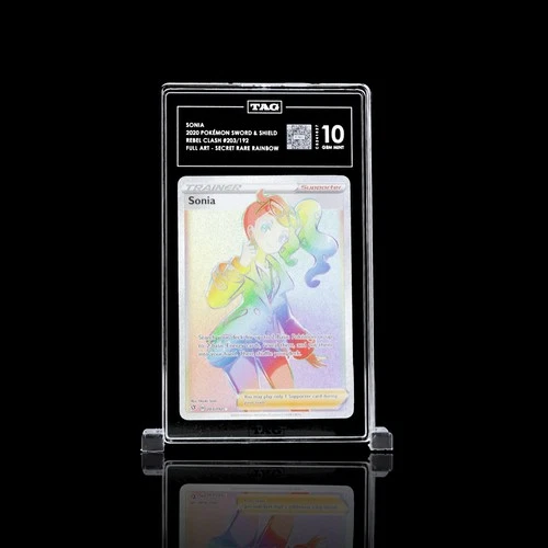 Sonia (Secret) 203/192 Swsh02: Rebel Clash Pokemon TAG 10 #1 GRADED CARD