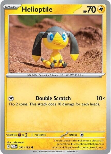 Helioptile - Reverse Holo Common ME01: Mega Evolution 052/132 NM Yuka Morii 2025