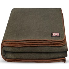 Military Wool Blanket - 80 Wool, Washable, Perfect for Outdoors, Camping, Pi...