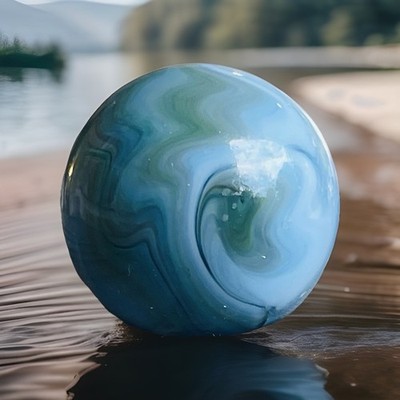 Christensen Agate Blue Mother Earth Swirl Shooter Marble 1 