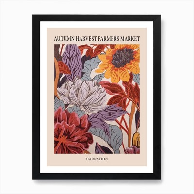 Herbst Botanicals Nelke 3 Poster Gerahmt Wandbild Poster Leinwanddruck Bild