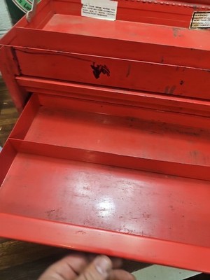 J-11 VINTAGE 1980 SNAP-ON 3 DRAWER TOOL BOX, KRA-53B 24 x12 x 10
