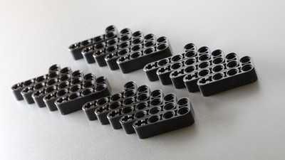 LEGO Technic: 20x Liftarm Modified Bent 2 x 4, schwarz