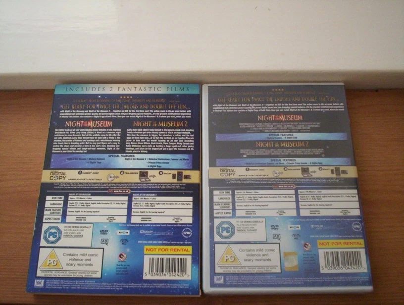 Night At The Museum 1 & 2 2 Disc Set Region 2 Brand New Cellophane Sealed - Image 2 of 2